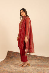 3 Piece Printed Chiffon Embroidered Suit (FL0004)